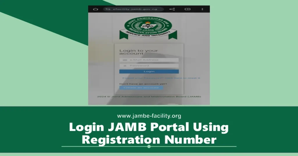 Login to JAMB Portal Using Registration Number 2024/2025