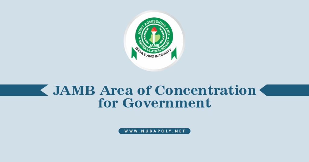 JAMB Areas of Concentration for Government 2025/2026