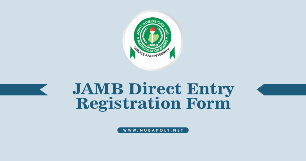 JAMB Direct Entry Registration Form 2025/2026 Template