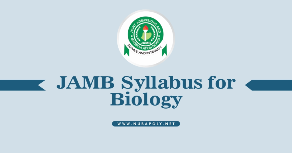 JAMB Syllabus for Biology 2025/2026 PDF Download